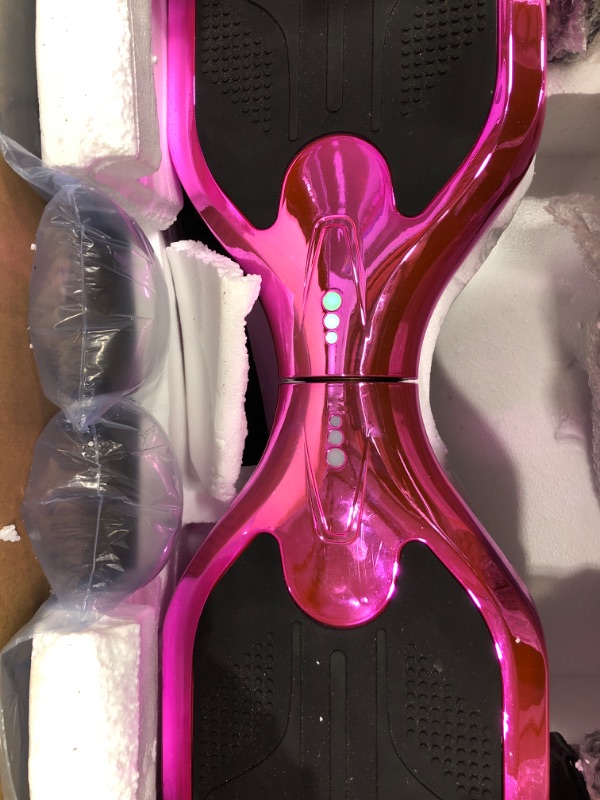 Photo 4 of *Powers On* EVERCROSS Hoverboard, Self Balancing Scooter Hoverboard with Seat Attachment, 6.5" Hover Board Scooter with Bluetooth Speaker & LED Lights, Hoverboards Suit for Kids Rose+Kart Pink