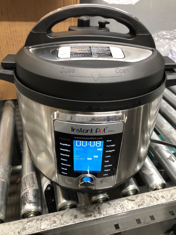 Photo 4 of *Tested/Dented-See Photos* Instant Pot Ultra 80 Ultra 8 Qt 10-in-1 Multi- Use Programmable Pressure Cooker, Slow Cooker, Rice Cooker, Yogurt Maker, Cake Maker, Egg Cooker, Sauté, and more, Stainless Steel/Black 8QT Ultra