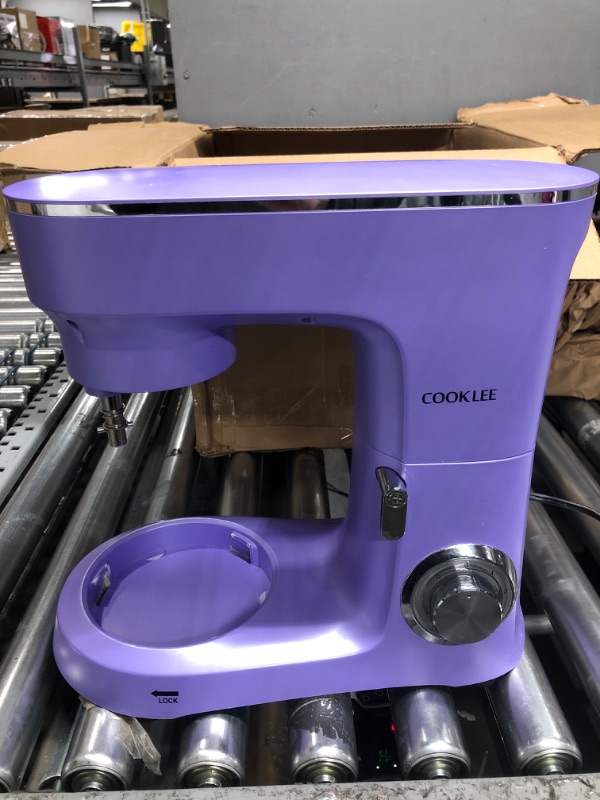 Photo 3 of *Doesn't Power On-Parts Only/Missing Bowl* COOKLEE Stand Mixer, 9.5 Qt. 660W 10-Speed Electric Kitchen Mixer with Dishwasher-Safe Dough Hooks, Flat Beaters, Wire Whip & Pouring Shield Attachments for Most Home Cooks, SM-1551, Lavender