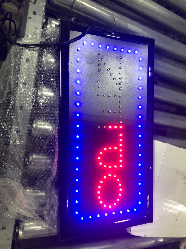 Photo 2 of LED NEON Sign Vertical Open, Advertisement Board Electric Display Sign, Two Modes Flashing & Steady Light, for Business, Walls, Window, Shop, bar, Hotel (Vertical Sign N100)