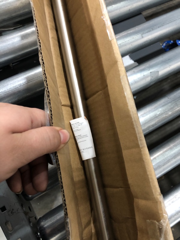 Photo 1 of Amazon Basics Tension Curtain Rod, Adjustable 54-90" Width - Nickel, Classic Finial Nickel 54-90" Indoor