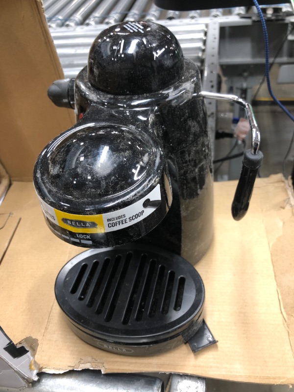 Photo 2 of ***FOR PARTS ONLY DOES NOT TURN ON***BELLA (13683) Personal Espresso Maker with Steam Wand, Glass Decanter & Permanent Filter, Black