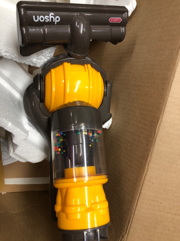 Photo 3 of Casdon Dyson Ball | Miniature Dyson Ball Replica For Children Aged 3+ | Features Working Suction To Add Excitement To Playtime Grey/Yellow