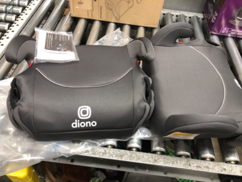 Photo 1 of Diono Solana 2022, No Latch, Pack of 2 Backless Booster Car Seats, Lightweight, Machine Washable Covers, Cup Holders, Charcoal Gray NEW! 2-Pack Charcoal Gray