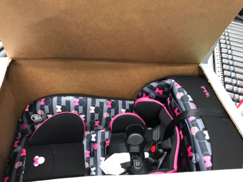 Photo 2 of Disney Baby Jive 2 in 1 Convertible Car Seat,Rear-Facing 5-40 pounds and Forward-Facing 22-65 pounds, Minnie Stripes