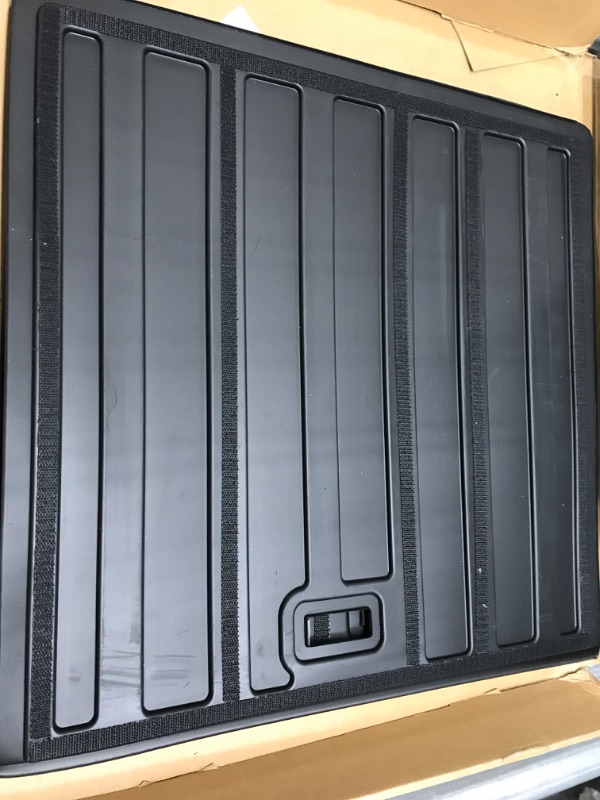 Photo 3 of powoq Fit Tesla Model Y Trunk Mat Cargo Mat Cargo Liner Trunk Liner for 2020 2021 2022 Tesla Model Y 7-Seater Accessories (Rear Cargo Mat with Backrest Mat for 7 Seats Model)