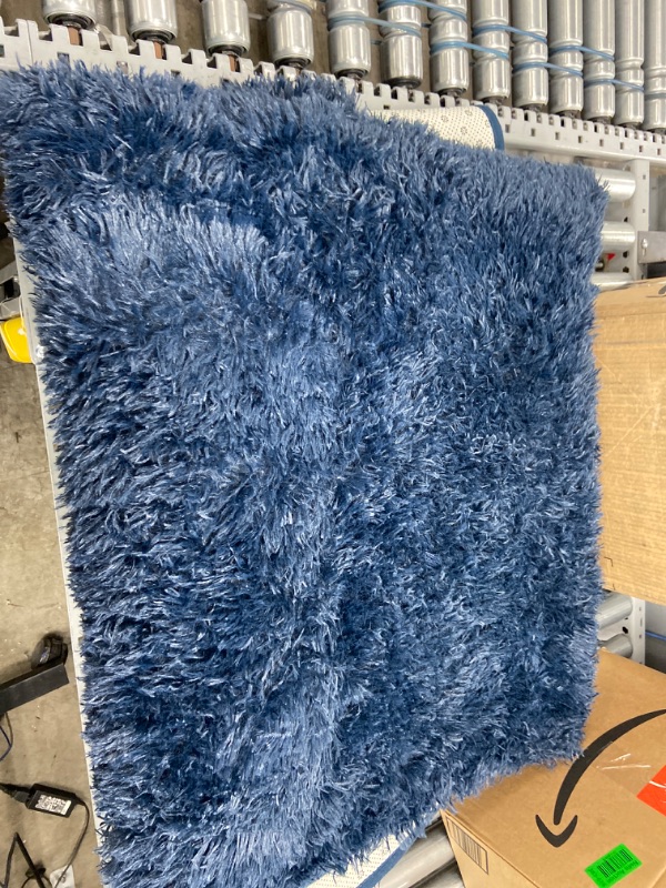 Photo 1 of 4' x 6' navy blue furry rug 