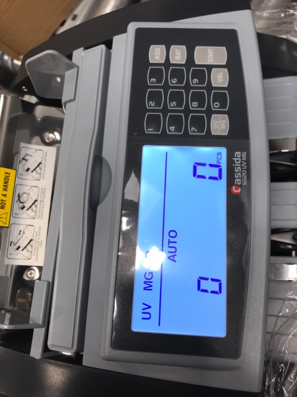 Photo 3 of Cassida 5520 UV/MG - USA Money Counter with ValuCount, UV/MG/IR Counterfeit Detection, Add and Batch Modes - Large LCD Display & Fast Counting Speed 1,300 Notes/Minute UV/MG Counterfeit Detection Detection