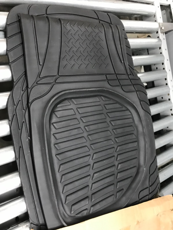 Photo 2 of Motor Trend - MT-923-BK 923-BK Black FlexTough Contour Liners-Deep Dish Heavy Duty Rubber Floor Mats for Car SUV Truck & Van-All Weather Protection, Universal Trim to Fit Full Set Black