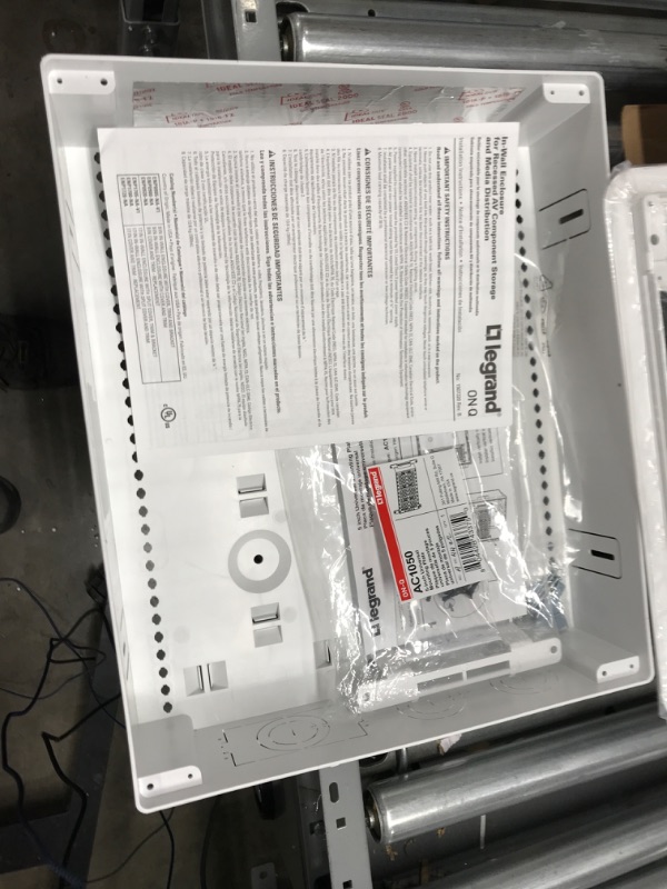 Photo 4 of On-Q Legrand Cable Management, Structured Media Enclosure, in-Wall Enclosure, TV Home Theater Box, 17 Inches, White (ENP1705-NA-V1) & AC1034 Rubber Grommet for Plastic Enclosures Enclosure with Trim and Cover + Bracket Box + Rubber Grommet 17 inch