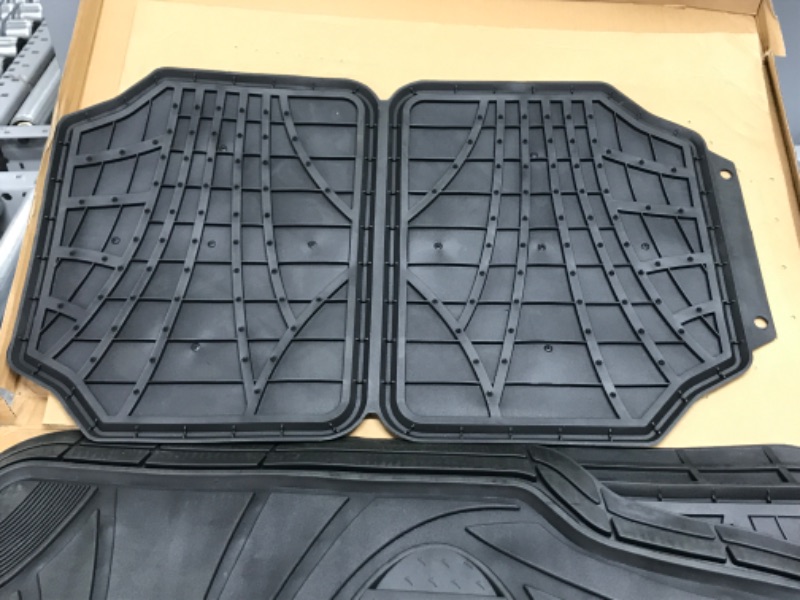 Photo 1 of Armor All 78840ZN 4-Piece Black Rubber All-Season Trim-to-Fit Floor Mats for Cars, Trucks and SUVs Black 4-Piece