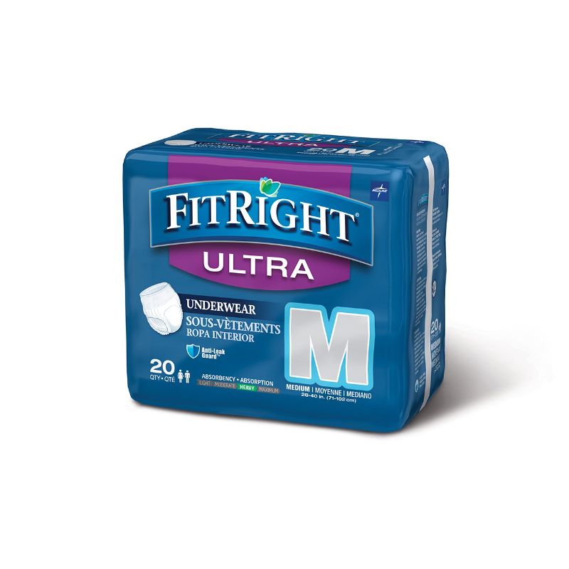 Photo 1 of FitRight Ultra Protective Incontinence Underwear, Heavy Absorbency, Medium, 28 to 40", 20 Count