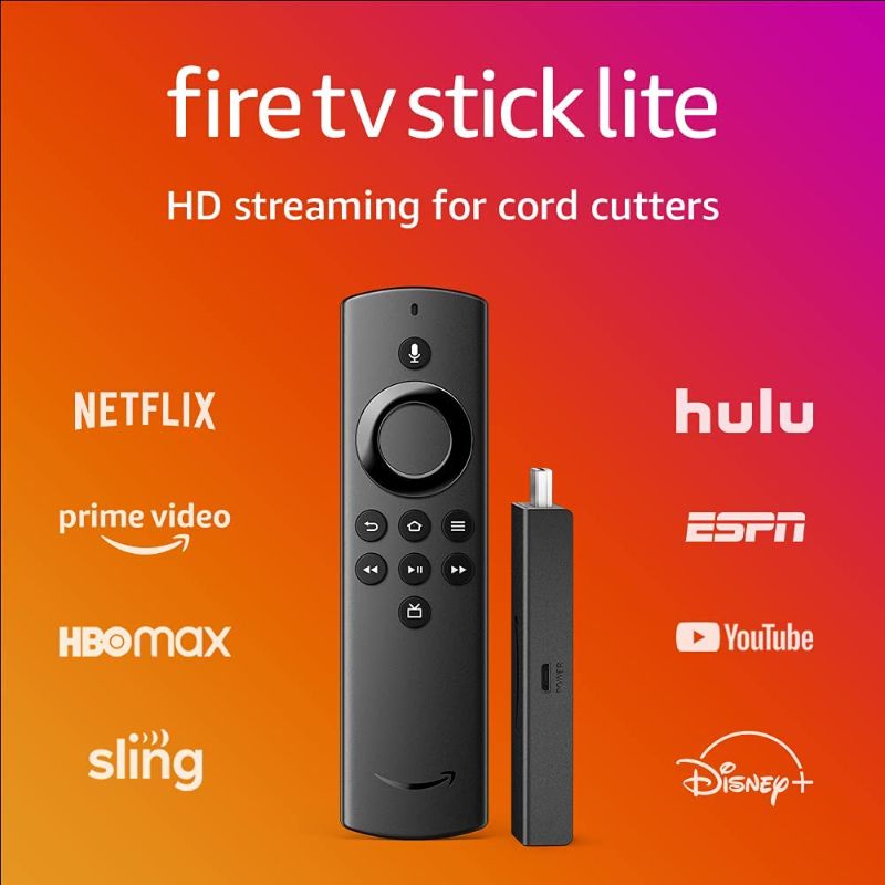 Photo 1 of Fire TV Stick Lite, free and live TV, Alexa Voice Remote Lite, smart home controls, HD streaming
