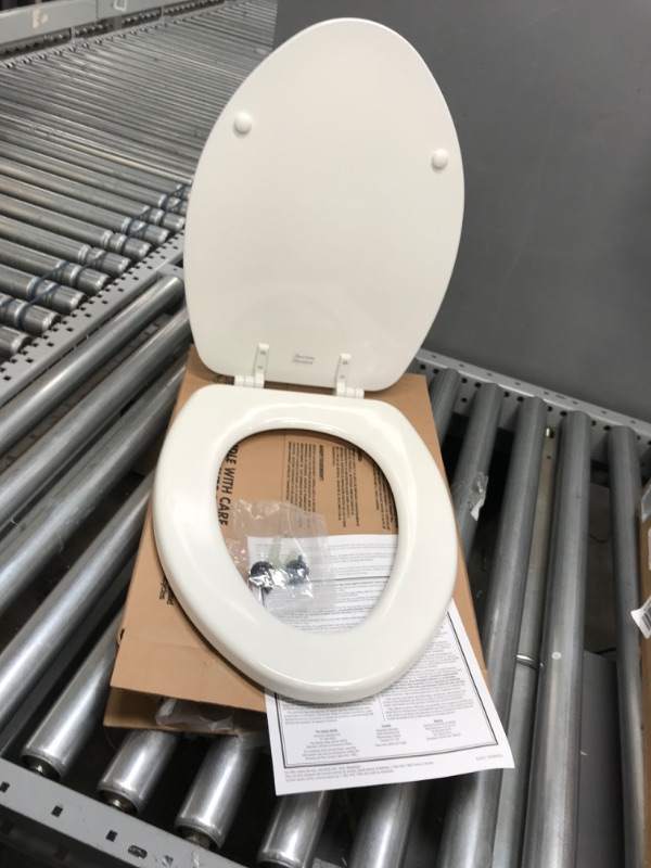 Photo 2 of American Standard 5311012.020 Elongated Front Wood Seat and Cover, White White Toilet Seat