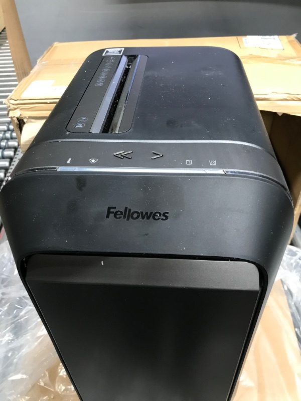 Photo 2 of MISSING POWER CORD
Fellowes LX22M 20 Sheet P-4 Micro-Cut, Heavy Duty Paper Shredder for Office, 100% Jam Proof (Black) 20 Sheet Black Paper Shredder