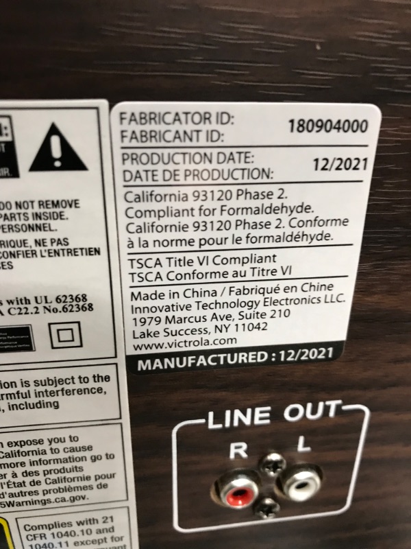 Photo 4 of DAMAGED ITEM
Victrola Nostalgic 6-in-1 Bluetooth Record Player & Multimedia Center with Built-in Speakers - 3-Speed Turntable, CD & Cassette Player, AM/FM Radio | Wireless Music Streaming | Espresso Espresso Entertainment Center