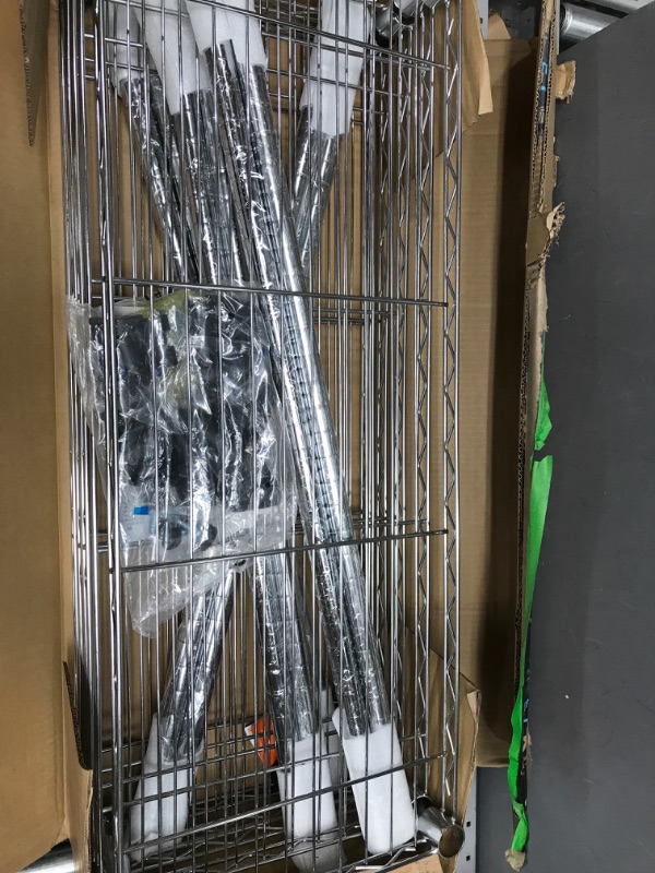 Photo 1 of Amazon Basics 5-Shelf Adjustable, Heavy Duty Storage Shelving Unit (350 lbs loading capacity per shelf), Steel Organizer Wire Rack, Chrome (36L x 14W x 72H)

