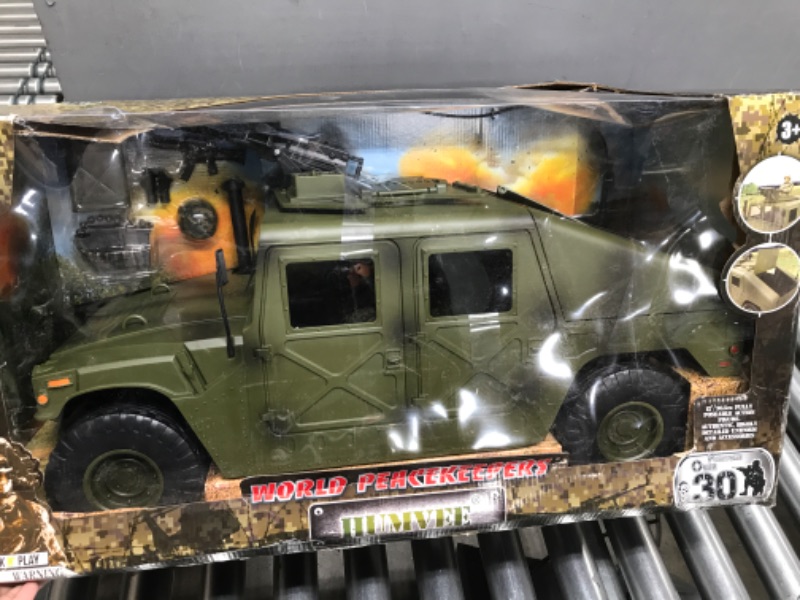 Photo 2 of Click N' Play Military Jumbo 12" Long Humvee Vehicle Toy Model Car Action Figure Plastic Army Men Toys Play Set with Accessories for Kid and Boy 8-12 | Action Figures Toy Soldiers | Gift for Boys
