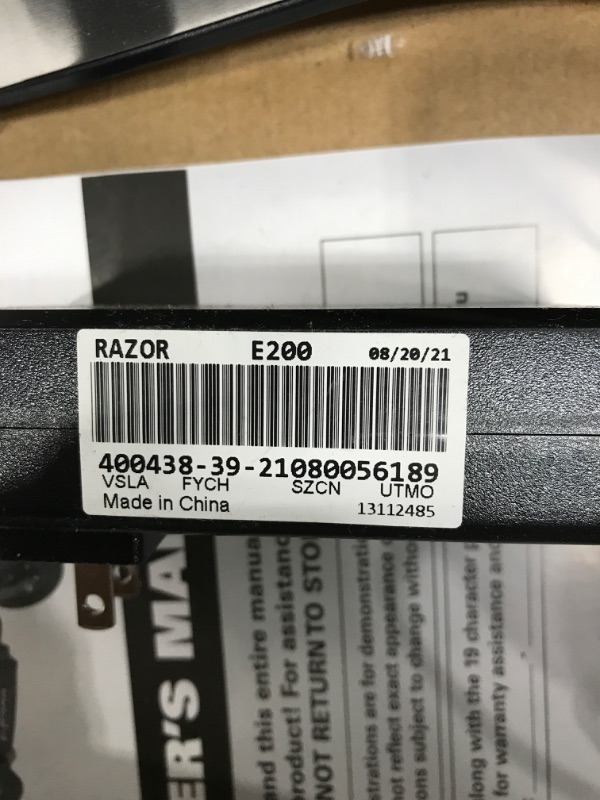 Photo 1 of Razor E200 Electric Scooter - 8" Air-Filled Tires, 200-Watt Motor, Up to 12 mph and 40 min of Ride Time

