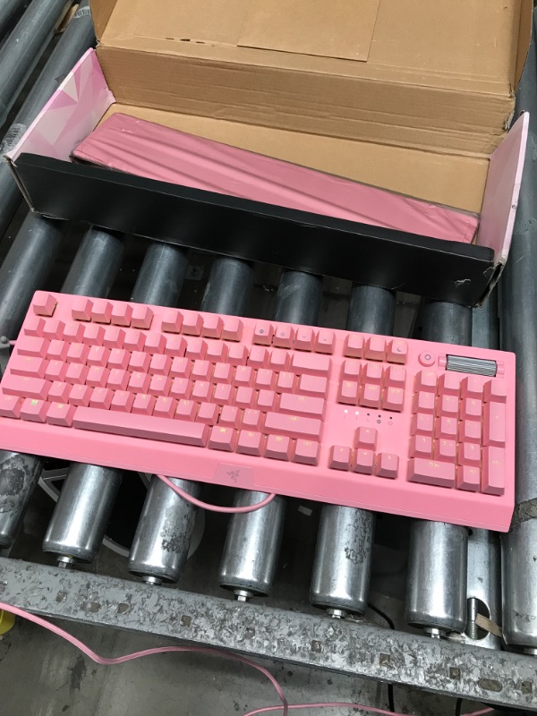 Photo 2 of Razer BlackWidow V3 Mechanical Gaming Keyboard: Green Mechanical Switches - Tactile & Clicky - Chroma RGB Lighting - Compact Form Factor - Programmable Macro Functionality - Quartz Pink
