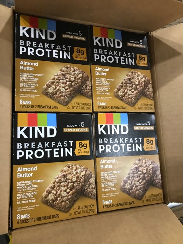 Photo 1 of KIND Breakfast Protein Bars, Almond Butter, Healthy Snacks, Gluten Free, 8g Protein, 8 Count