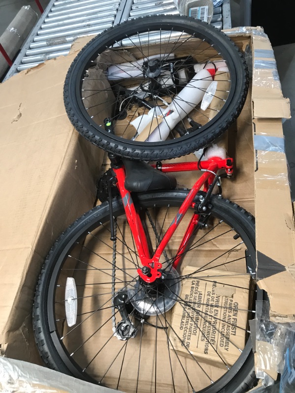 Photo 2 of ***FOR PARTS ONLY*** Huffy Stone Mountain Hardtail Mountain Bike, 24 Inch, 21-Speed, Lightweight, Gloss Red (74808) Red 24 Inch Wheels/14 Inch Frame Mountain