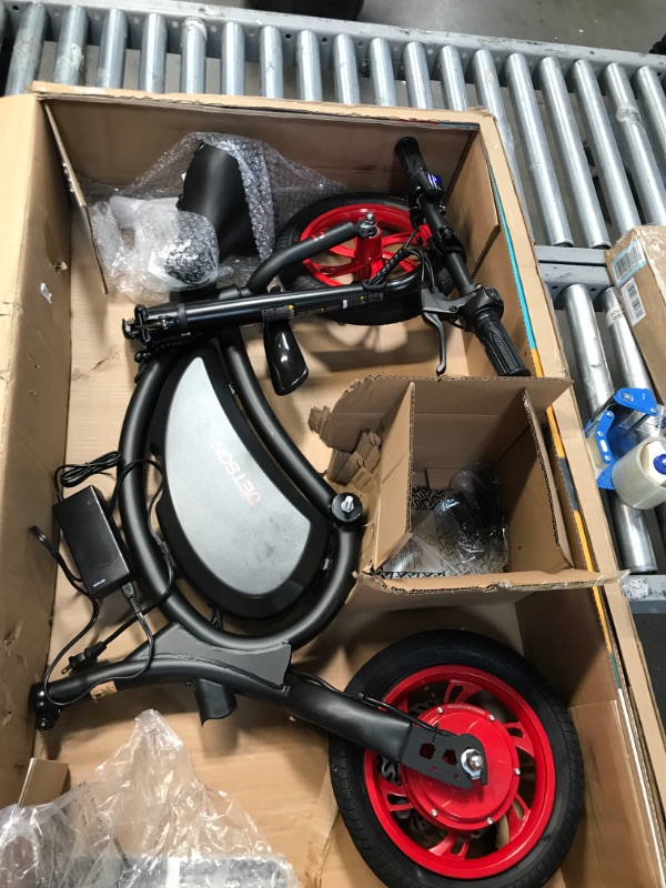 Photo 2 of SEE NOTE FOR POSSIBLE DAMAGE***Jetson Bolt Adult Folding Electric Ride On, Foot Pegs, Easy-Folding, Built-in Carrying Handle, Lightweight Frame, LED Headlight, Twist Throttle, Cruise Control, Rechargeable Battery 12 Inch Bolt