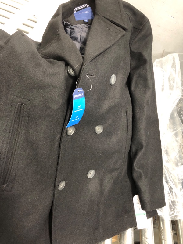 Photo 2 of Nautica Men's Classic Double Breasted Peacoat Large Black