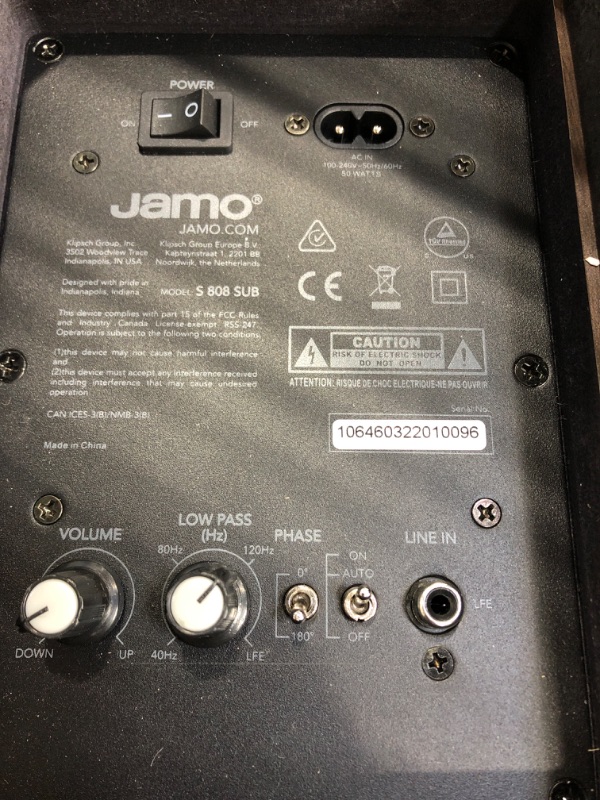 Photo 2 of Jamo Studio Series S 808 Subwoofer (Black)