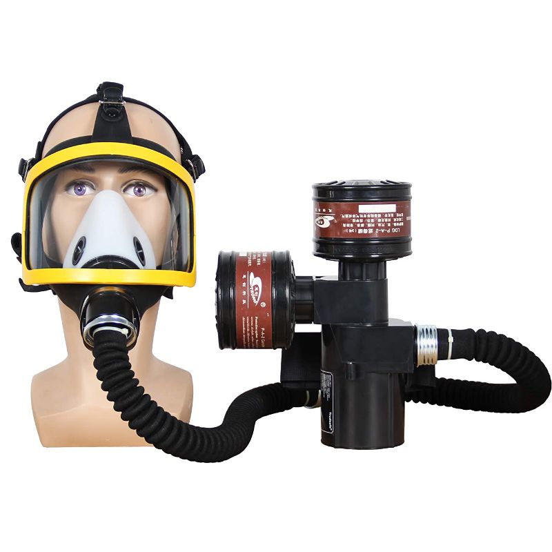 Photo 1 of Trudsafe Portable Electric PAPR Respirator System, Air Respirator for Painting, Powered Air Purifying Respirator, Dust and Industry Use, Supplied Air Respirator, Large Air Volume, Two Filters