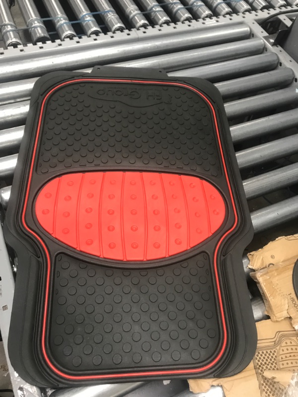 Photo 4 of Automotive Floor Mats Red Climaproof for All Weather Protection Universal Fit Heavy Duty Rubber fits Most Cars, SUVs, and Trucks (Full Set Trim to Fit) FH Group F11500RED