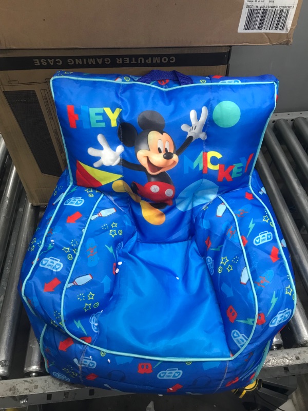 Photo 3 of **** Small rip*** Disney Mickey Mouse Kids Nylon Bean Bag Chair with Piping & Top Carry Handle