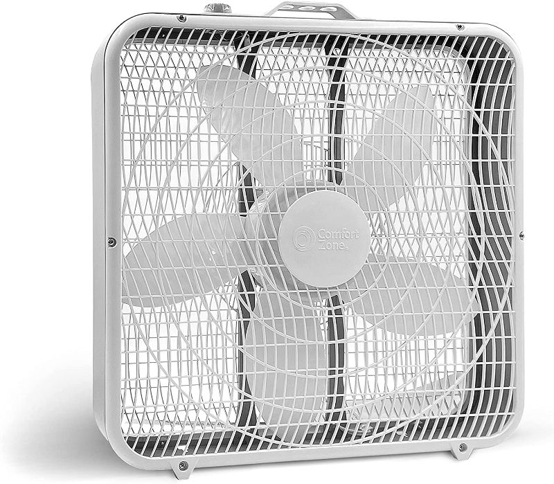 Photo 1 of 
Comfort Zone CZ200A 20" 3-Speed Box Fan for Full-Force Air Circulation
Color:White