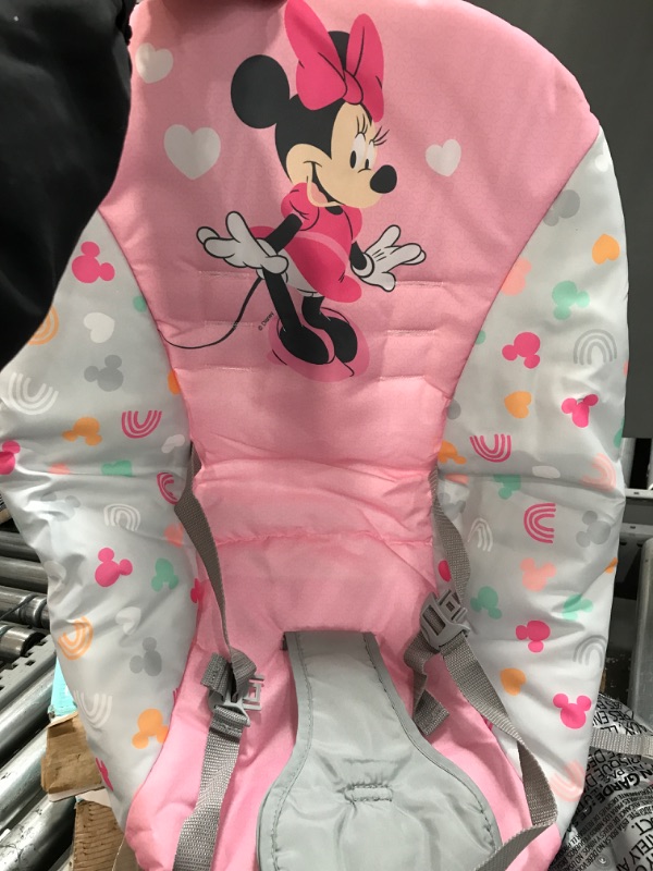 Photo 3 of Bright Starts Disney Baby Minnie Mouse Infant to Toddler Rocker with Vibrations and Removable -Toy Bar - Forever Besties, Newborn + Minnie Forever Besties