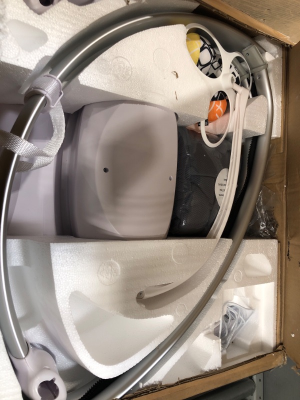 Photo 1 of 4moms mamaRoo 4 Multi-Motion Baby Swing + Safety Strap Fastener, Bluetooth Baby Swing with 5 Unique Motions, Cool Mesh Fabric, Dark Grey