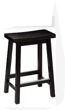 Photo 1 of  Solid Wood Saddle-Seat Kitchen Counter-Height Stool - 1-Pack, 24-Inch Height, 