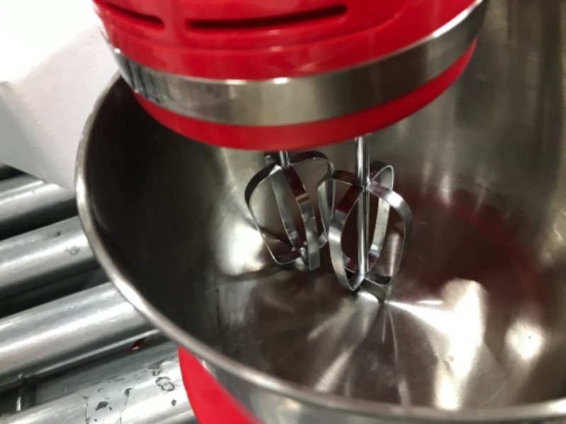 Photo 4 of *** POWERS ON *** Delish by DASH Compact Stand Mixer, 3.5 Quart with Beaters & Dough Hooks Included - Red 3.5 Quart RED