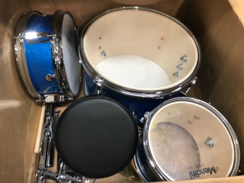 Photo 1 of childs mdrum set   missing one stick/1damaged drum