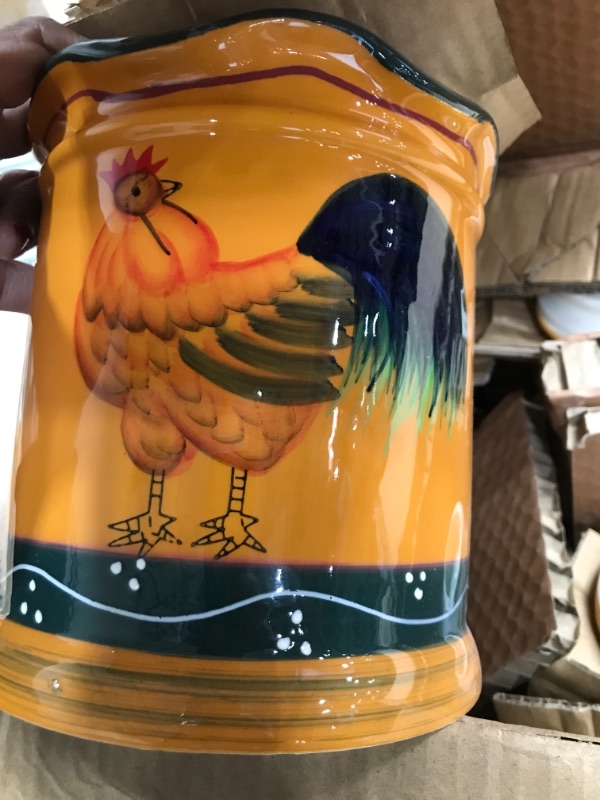 Photo 2 of ACK Tuscany Sunshine Country Rooster, Hand Painted Canisters, Set of 4, 85701 