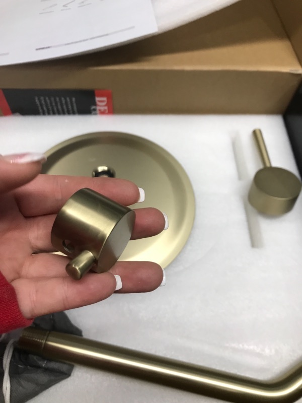 Photo 4 of ***PARTS ONLY**INCOMPLETE*** sumerain Pressure Balance Shower and Tub Faucet Set Brushed Gold with Tub Spout, 8" Shower Head, High Flow Pressure Balanced Brushed Gold