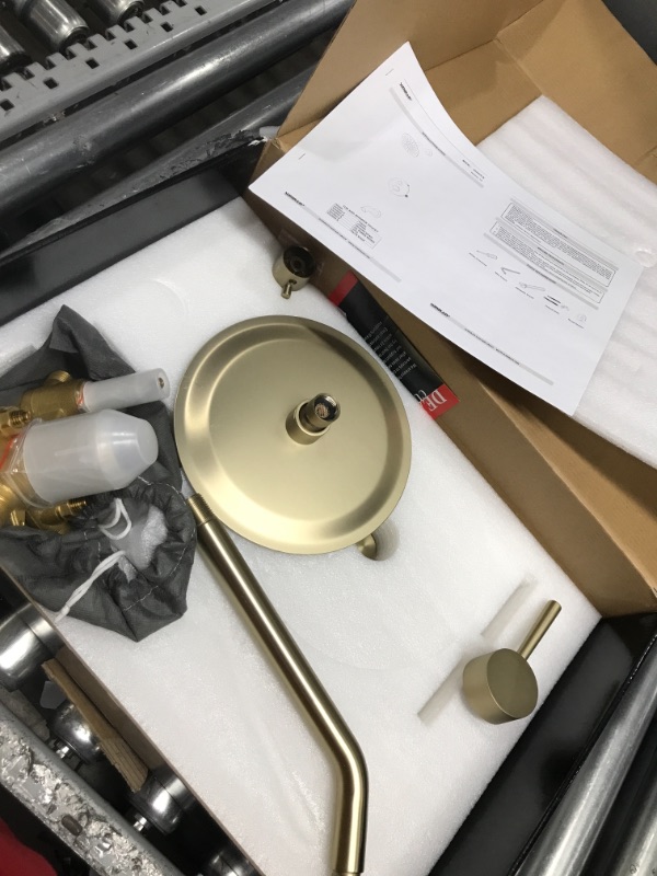 Photo 2 of ***PARTS ONLY**INCOMPLETE*** sumerain Pressure Balance Shower and Tub Faucet Set Brushed Gold with Tub Spout, 8" Shower Head, High Flow Pressure Balanced Brushed Gold