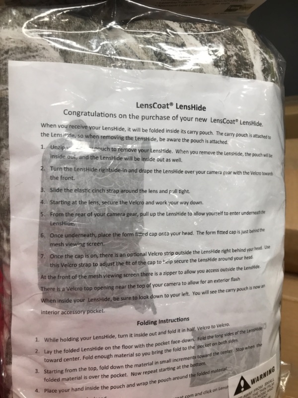 Photo 4 of LensCoat Camouflage Camera Lens Tripod Cover Blind Lenshide Lightweight, Realtree Max5 (lclh2m5) Lightweight Realtree Max5