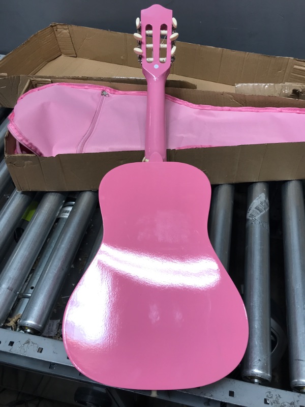 Photo 8 of 30" Wood Classical Guitar with Case and Accessories for Kids/Girls/Boys/Beginners (Pink)