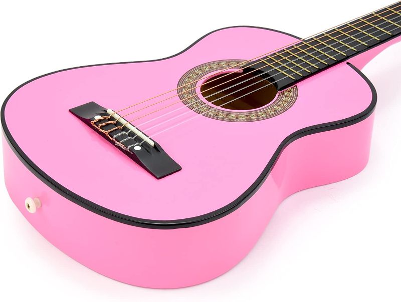 Photo 2 of 30" Wood Classical Guitar with Case and Accessories for Kids/Girls/Boys/Beginners (Pink)