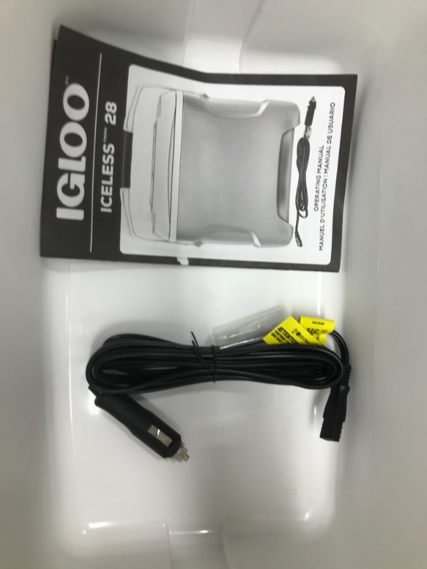 Photo 4 of *** UNABLE TO TEST *** Igloo Thermoelectric Iceless 28-40 Qt Electric Plug-in 12V Coolers 28 Qt Iceless Gray