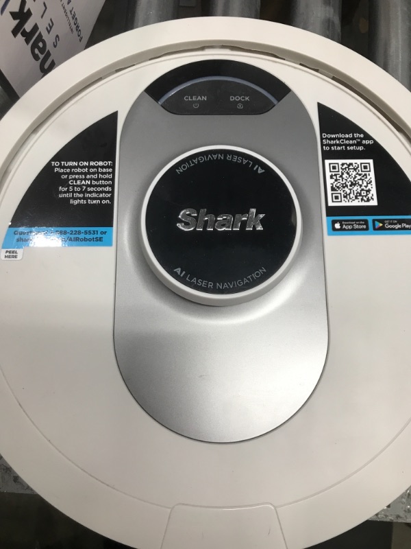 Photo 4 of *** POWERS ON - UNABLE TO TEST *** 
Shark AV2511AE AI Ultra Robot Vacuum, with Matrix Clean, Home Mapping, 60-Day Capacity Bagless Self Empty Base, Perfect for Pet Hair, Wifi, Compatible with Alexa, Black/Silver 60-Day Capacity + 2nd Generation