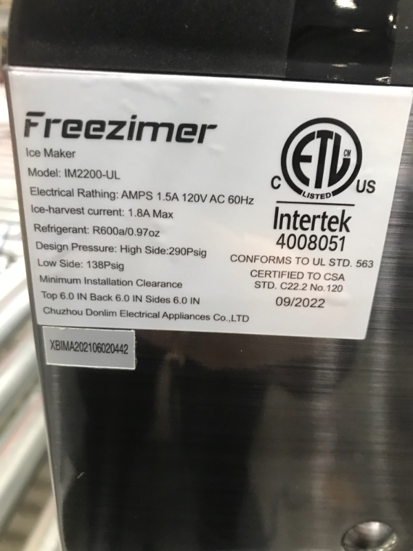 Photo 5 of ** POWERS ON *** Freezimer Ice Makers Countertop, 33Lbs/24 Hours, Portable Ice Maker Machine Countertop, 9 Cubes Ready in 7-10 Mins, 2 Size Ice Cubes, Self-Cleaning Ice Machine with Ice Scoop, Basket and Measuring Cup