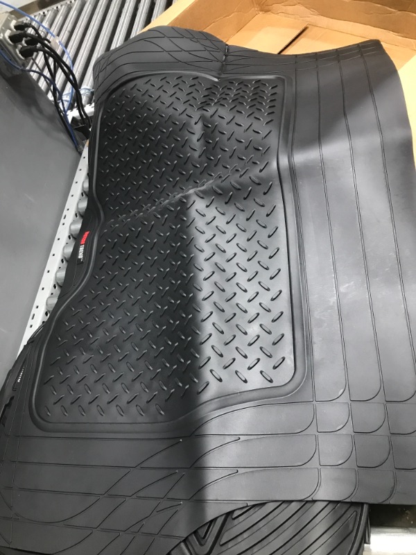 Photo 4 of Motor Trend FlexTough Performance All Weather Rubber Car Floor Mats with Cargo Liner - Full Set Front & Rear Floor Mats for Cars Truck SUV, Automotive Floor Mats (Black)