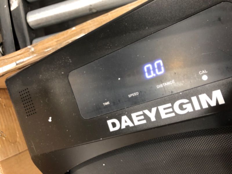 Photo 3 of **DAMAGED**
Under Desk Treadmill DAEYEGIM 2 in 1 Walking Pad Desk Treadmill, Powerful and Quiet Walking Jogging Running Treadmill with Remote Control, Portable, Slim, Compact and Installation-Free for Home/Office Under Desk Treadmill-Bright Black