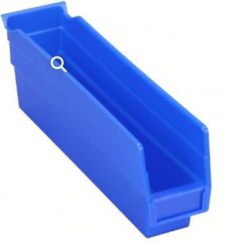 Photo 1 of Akro-Mils 30120 Plastic Nesting Shelf Bin Box, (12-Inch x 4-Inch x 4-Inch), Blue, (24-Pack) & 40120 Crosswise Width Plastic Divider for 30120, 30128, 30124 Shelf Bin Storage Bins, Black, (24-Pack) Blue Bin Box